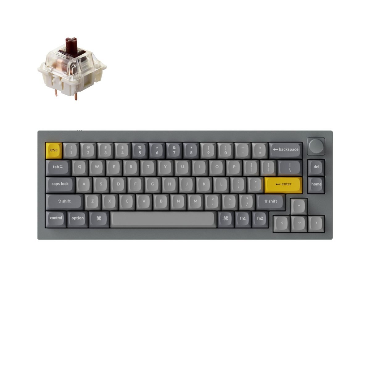Keychron Q2 custom mechanical keyboard fully assembled version knob grey
