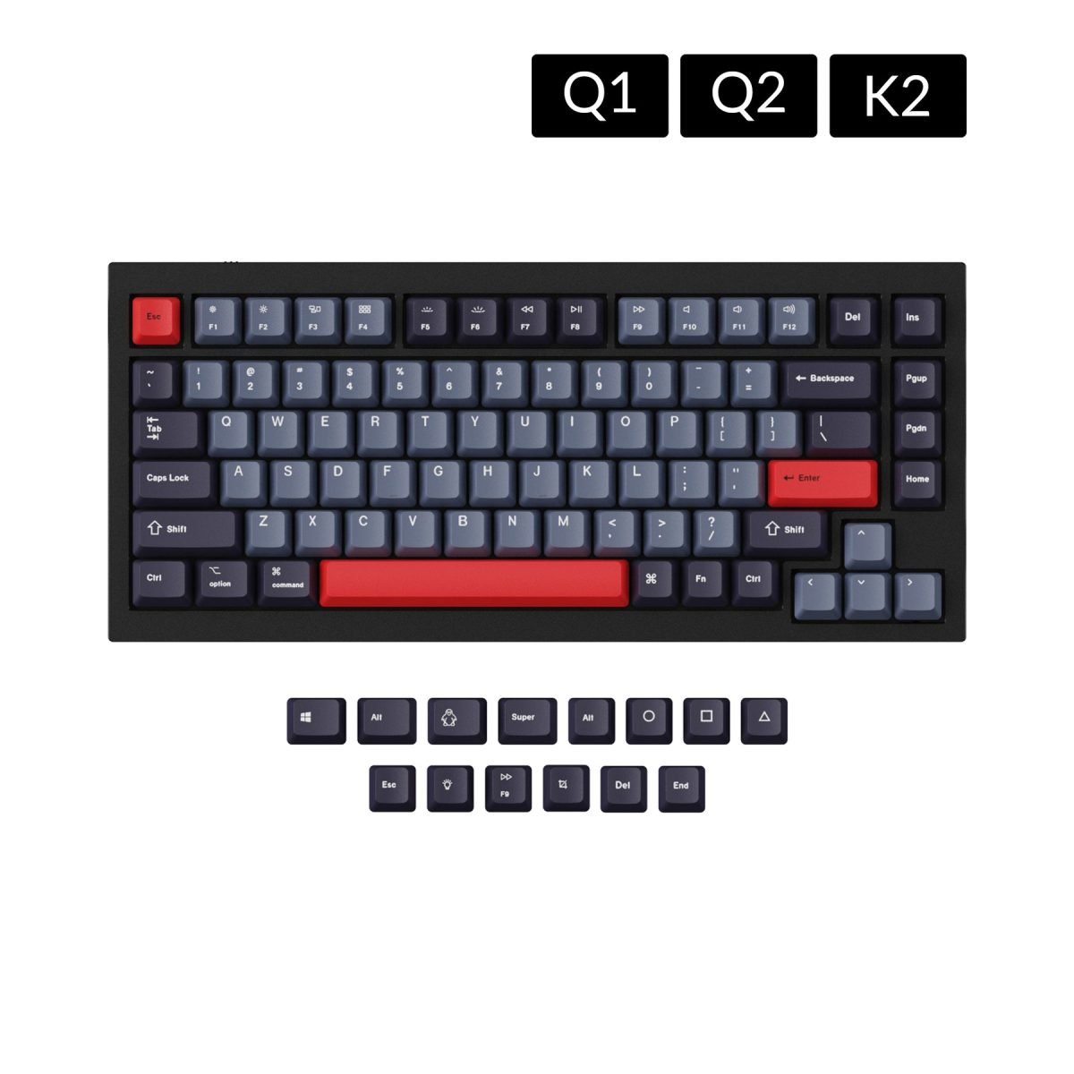 keychron oem dye sub pbt keycap set for q1 q2 k2 dolch
