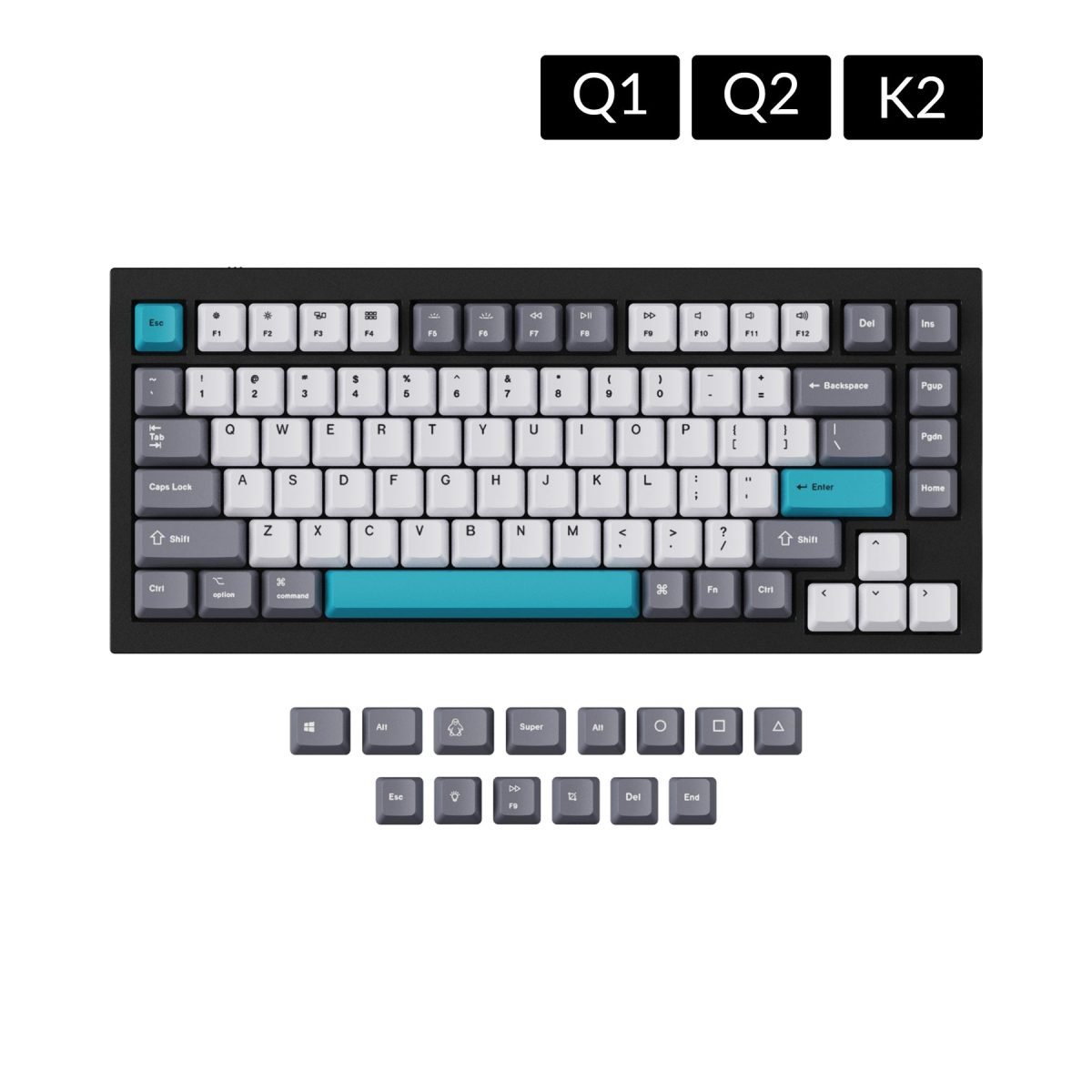 keychron oem dye sub pbt keycap set for q1 q2