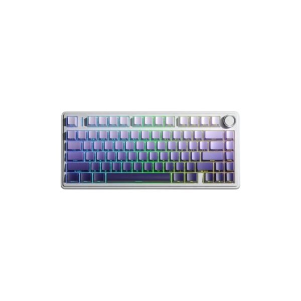 AULA F75 Wireless Mechanical Keyboard - White Purple Side Print