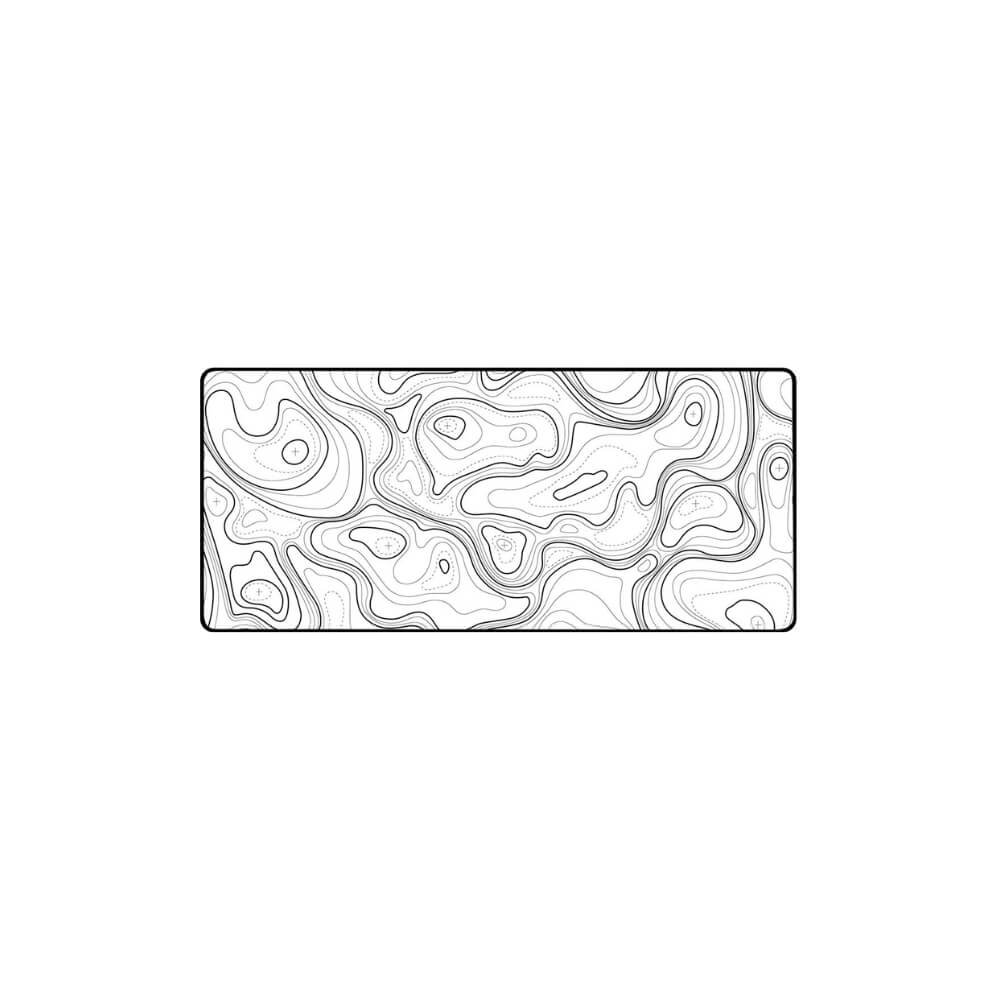YUNZII Desk Pad Mouse Mat – White Topographic