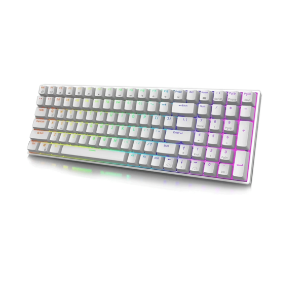 Royal Kludge RK100 RGB Tri-Mode Hotswappable Mechanical Keyboard- white