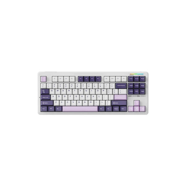 LINGBAO K87 Tri-Mode HI-FI Mechanical Keyboard -White Purple