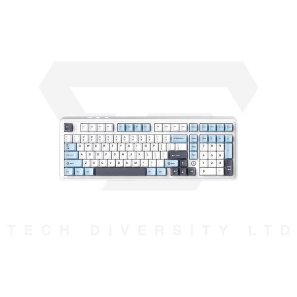 Ajazz AK980 Tri-mode Mechanical Keyboard - Blue White Dark Blue