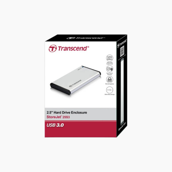 Transcend StoreJet 25S3 USB 3.0 2.5″ SSD/HDD Enclosure | SATA External Case