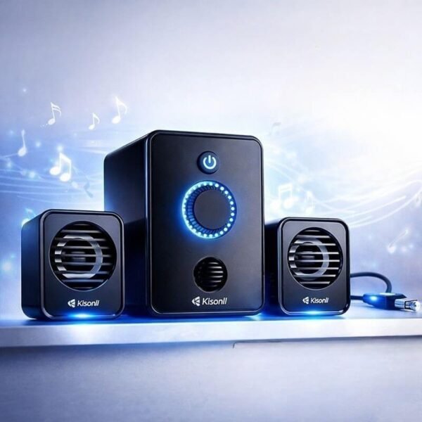 KISONLI U3000 USB Power AUX Home Computer Speaker – 2.1 Channel Stereo Sound