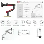 NORTH BAYOU Adjustable Gaming Monitor Arm - Image 7