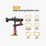 NORTH BAYOU Adjustable Gaming Monitor Arm - Image 3